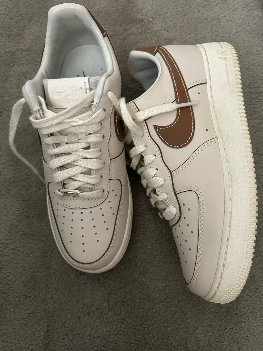Nike Air Force 1 Low — Cream with Brown Swoosh
